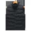 Chaleco casual de plumas con cuello alto para hombre, chaleco ligero resistente al agua para exteriores para mujer, cálido relleno de pato, logo personalizable