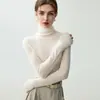 Baicai Rong 2026 Otoño/Invierno Nuevo Tejido Fino de Lana de Alta Calidad Adelgazante Suéter de Manga Larga Capa Base para Mujer