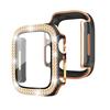 Adecuado para Apple Watch, carcasa protectora de diamantes de doble fila de dos colores, carcasa para Apple Watch 9/8/7, carcasa protectora integrada