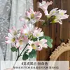 Orquídea Cola de Tigre de 4 Ramas Flor Artificial Decoración de Boda Arreglo Floral Decoración de Sala de Estar en Casa Flor Artificial Hecha a Mano Decoración de Boda Transfronteriza