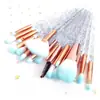 Conjunto de 20 Pincéis de Sombra com Cabo de Diamante Conjunto de Pincéis de Maquiagem Rosa Pincel Profissional para Base Sombra Ferramentas de Maquiagem de Beleza Transfronteiriço