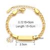 Comercio Exterior Transfronterizo Pulsera Infantil de Acero Inoxidable DIY Grabado Personalizado Pulsera Larga de Barra con Colgante de Corona para Niños