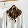 Bufanda de seda con estampado de poni y patrón de espiga de lujo, bufanda de seda de diseñador de alta gama, bufanda de cuello vintage de algodón y lino, al por mayor