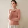 Blusa feminina de cashmere 100% puro, ideal para outono e inverno. Suéter quente de gola redonda, tricotado, com mangas compridas e modelagem solta.