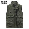 JEEP SPIRIT Outono 2021 Novo Colete Masculino de Gola Alta Lavado Casual Solto Masculino Clipe de Cavalo 0911