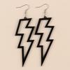 Pendientes acrílicos con forma de rayo hueco, muy populares entre Europa y América, con colores fluorescentes exagerados y distintivos, joyería para las orejas para mujer.