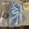 Bufanda nueva de mezcla de lana, bufanda de color liso para mujer para invierno, bufanda tejida cálida de longitud media, calentador de cuello, venta al por mayor para ventas transfronterizas
