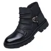 Botas Martin de Caña Alta Transfronterizas al por Mayor para Hombre, Marrón Otoño Costuradas Talla Grande Estilo Capitán Jack Estilo Europeo y Americano Botas para Hombre