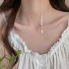 Collar de Perlas Cuadradas con Tirón de Marca para Mujer Verano 2024 Nuevo Explosivo Nicho de Lujo Ligero Elegante Cadena para Clavícula Cadena de Collar de Alta Gama