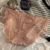 Bragas Retro de Encaje Hueco con Abertura Alta para Mujer, Malla Transpirable sin Costuras, Tiro Bajo, Entrepierna de Algodón Puro, Braguitas de Estilo Francés para Mujer