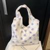 Bolso de Lona con Flores Bordadas Moderno, Fresco y Hermoso Bolso Chaleco Bolso de Mujer Estudiante Gran Capacidad Para Ir al Trabajo Clase Bolso de Hombro