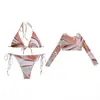 Bikini 2023 de Tres Piezas Sexy Estilo Spice Girl Dividido Traje de Baño para Mujer con Ondas de Agua Ins para Vacaciones en Aguas Termales