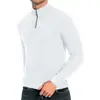 Suéter Masculino Gola Alta com Zíper Suéter Masculino de Outono Solto Suéter Casual Pulôver de Manga Longa