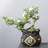 Vaso de flor de areia roxa de personalidade criativa cerâmica pequeno laozhuang carne carne pêssego ovo planta bonsai bonsai cálamo aspargo estilo chinês