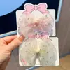 Pinza para el pelo de malla con lazo de mariposa de pedrería para niñas, estilo coreano fresco, pinza de pico de pato lateral para niñas pequeñas