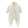 Mameluco de Forro Polar con Cuello Alto para Bebé, Nuevo Estilo Otoño e Invierno, Mameluco de Peluche para Niños y Niñas, Ropa Cálida para Gateo al Aire Libre, Ropa Infantil