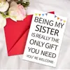 Tarjeta de Agradecimiento Nueva de Gran Tamaño 1 con Sobre Set Hermanas Mejor Amiga Mensaje de Cumpleaños Tarjeta de Agradecimiento