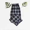 Pantalones de Verano Finos de Seda de Hielo Anti-Mosquitos para Mujeres de Mediana Edad y Mayores, Hogar Casual, Suministro Transfronterizo, Rectos de Cintura Alta, Estilo Mamá, Estampado de Flores