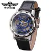 T-Winner/Victor 8008 Correa de Cuero Hueco Reloj Mecánico Resistente al Agua Casual Reloj de Pulsera de Cuero Reloj Mecánico de Comercio Exterior