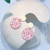 Pendientes Originales Hechos a Mano de Arcilla Suave de Comercio Exterior Transfronterizo para Mujer, Pendientes Geométricos de Estilo Retro Pastoral con Lunares de Color Contrastante