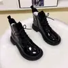 Botines Martin de Suela Plana de Cuero Suave para Mujer 2026 Nuevos Botines de Tobillo de Charol con Punta de Mango y Doble Cierre de Moda Botas de Algodón con Forro Polar para Otoño e Invierno