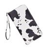 Nuevo Patrón de Vaca de Moda Transfronteriza Tarjetero Gran Capacidad Id Monedero de Pu Bolsa de Mano con Cremallera Estampada de Pu Venta al por Mayor