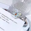 [Mariposa Doble Yicai] Anillo Abierto de Mariposa Esmaltado Degradado para Mujer, Lujo Ligero, Nicho, Personalidad, Anillo Apilable de Gama Alta
