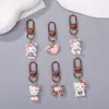 Colgante de llavero de patchwork KT con estampado de leopardo color café para otoño e invierno, accesorios retro de gato para llaves DIY, dijes para mochila, venta al por mayor
