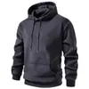 Sudadera con capucha de punto para hombre, nueva moda Otoño/Invierno 2026, Sudadera con capucha casual holgada engrosada con forro polar para hombre