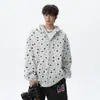 Wukong tiene stock suéter con capucha de punto con estampado completo de estrella retro americano marca moderna unisex sudadera con capucha con cremallera holgada para pareja