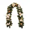 Enredadera de Frutas Rojas Navideñas 180 cm / 1.8 m Encriptada Roja Enredadera Decorativa Enredadera de Puerta Decoración de Puerta Venta Directa de Fábrica