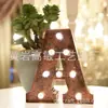 Suministro Decoración del Hogar Artesanía Regalo Lámina de Hierro Retro Lámpara de Letra LED Adorno de Escritorio Luz Nocturna