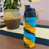 Fabricantes Silicone Telescópico Esportivo Garrafa Cruzamento Exterior 500ml Criativo Outdoor Viagem Garrafa Portátil Dobrável Copo