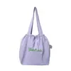 Bolso Nuevo con Estampado de Letras 2026 para Mujer, Bolso de Hombro de Nylon de Gran Capacidad, Bolso Tote con Cordón Casual y Versátil para el Trabajo