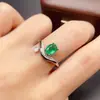Anillo de Esmeralda Natural Transfronterizo Accesorios para Mujer Nicho Gama Alta Joyería de Plata 925 5*7 Joyería de Lujo Venta Directa de Fábrica