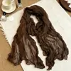 Pañuelo para la Cabeza de Moda Retro para Chicas Calientes, Bufanda de Seda Color Café para Mujer, Pañuelo para el Cabello, Pañuelo Triangular de Gasa, Bandana, Pañuelo Cuadrado
