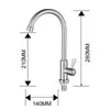 Grifo para Fregadero de Acero Inoxidable, Grifo Monomando de Agua Fría para Cocina, Uso Doméstico, Adecuado para Lavar Verduras y Ropa, Tipo Vertical Universal