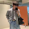 Nuevo suéter de punto de imitación de dos piezas para otoño e invierno para hombre, chaqueta cárdigan de camisa a cuadros, estilo old money, venta al por mayor de fábrica transfronteriza