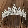 Tiara de Coroa de Noiva Europeia e Americana Headband de Strass Coroa Barroca de Liga Metálica Acessórios para Vestido de Casamento Estilo Princesa High-End