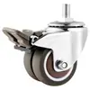 Roda universal de TPE de 2 polegadas plugue de borracha silencioso Roda universal para haste roda para cadeira executiva roda universal de fileira dupla roda para cadeira de chefe roda para prateleira