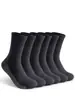 6 Pares de Meias Cano Médio Unissex, Meias Esportivas Outdoor Masculinas e Femininas, Meias de Fio Penteado Engrossado