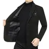Casaco de Lã Chenille Quente com Forro de Fleece, Casual, Versátil e Fashion para Homens de Meia-Idade - Outono/Inverno 2026