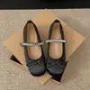 Zapatos Mary Jane Simples de Moda Estilo Ballet Francés para Mujer 2026 Modelo Nuevo de Primavera que Aumentan la Altura con Falda Adorno Suave de Pedrería