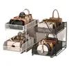 Organizador de cajón para bolsos en el armario, estante de almacenamiento, caja de almacenamiento, estante extraíble, vitrina, bolso colgante