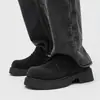 Sapatos Masculinos de Couro, Nova Coleção de Primavera, Estilo Derby Retrô de Nicho Parisiense, Moda Casual de Rua Britânica com Solado Grosso, Tendência de Sapatos de Couro com Bico Largo