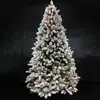 Árbol de Navidad de Lujo 1.68m Árbol de Navidad Flocado de PVC Decoración Navideña de Cedro Árbol de Navidad de Copo de Nieve Encriptado