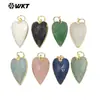WT-P1965 nuevo único largo forma de corazón multicolor gema amatista lapislázuli cabeza colgante collar de mujer decoración
