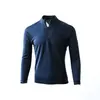¡De secado rápido y transpirable! Camiseta de Manga Larga Ligera y Cómoda con Media Cremallera para Hombre Primavera y Verano Capa Base de Moda 11427