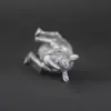 Estátua Criativa de Rinoceronte Pequeno em Latão Ornatos de Cura Decorações de Mesa de Animais Pequenos Ornamentos Decorativos Personalizados