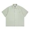 Camisa Lisa de Manga Curta para Meninos, Marca de Moda Americana Workwear, Bainha com Cordão, Camisa Casual Esportiva Solta com Gola